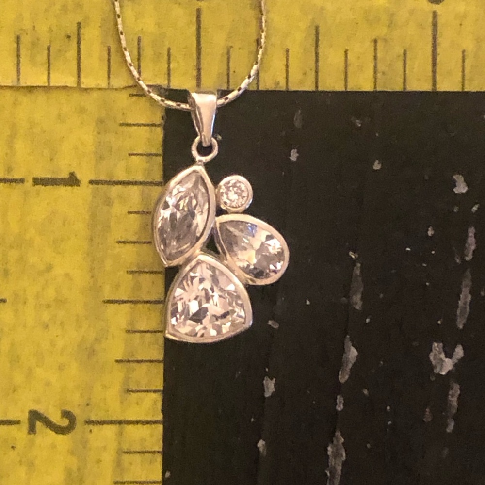-Silpada Sterling Silver Cubic Zirconia Necklace. - Picture 4 of 6
